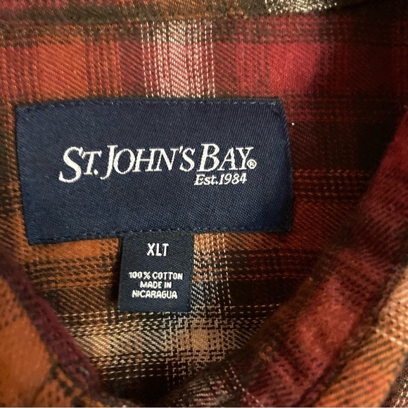 Mens XLT St John’s Bay Lightweight Flannel Button Front Shirt - Picture 3 of 4